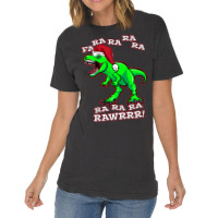 Funny Fa Ra Rawr Christmas Holiday Trex Santa Dino Vintage T-shirt | Artistshot