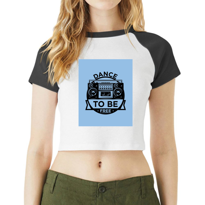 Dance To Be Free (royal Blue) Raglan Crop Top by KevinFernandez | Artistshot