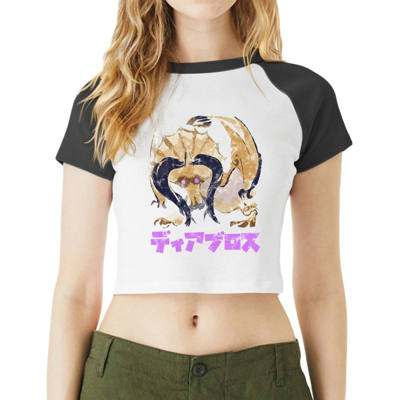 Monsters Hunters Rise Diabloss Kanjii Raglan Crop Top by LUISRTORRES | Artistshot