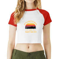 Formula One Retro Sunset Design - It's Lights Out And Away We Go Raglan Crop Top | Artistshot