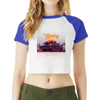 Baxley Georgia Retro Vintage 80s 90s Muscle Cars Retrowave Aesthetic Raglan Crop Top | Artistshot