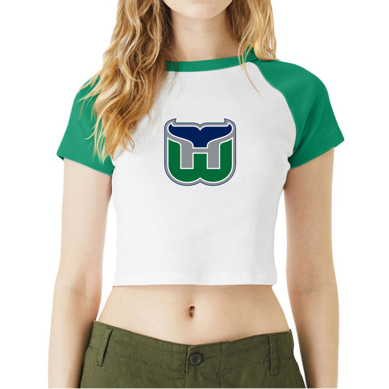 Vintage Hartford Hockey - Retro Whalers Raglan Crop Top by WilmaMorgan | Artistshot