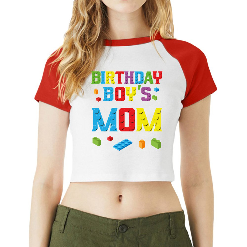 Master Builder Birthday Boy's Mom Building Bricks Blocks Long Sleeve T Raglan Crop Top by vaeriburaeme | Artistshot