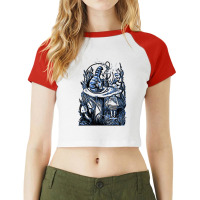 Alice & The Hookah Smoking Caterpillar Raglan Crop Top | Artistshot