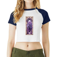 Amethyst Mucha 1 Raglan Crop Top | Artistshot