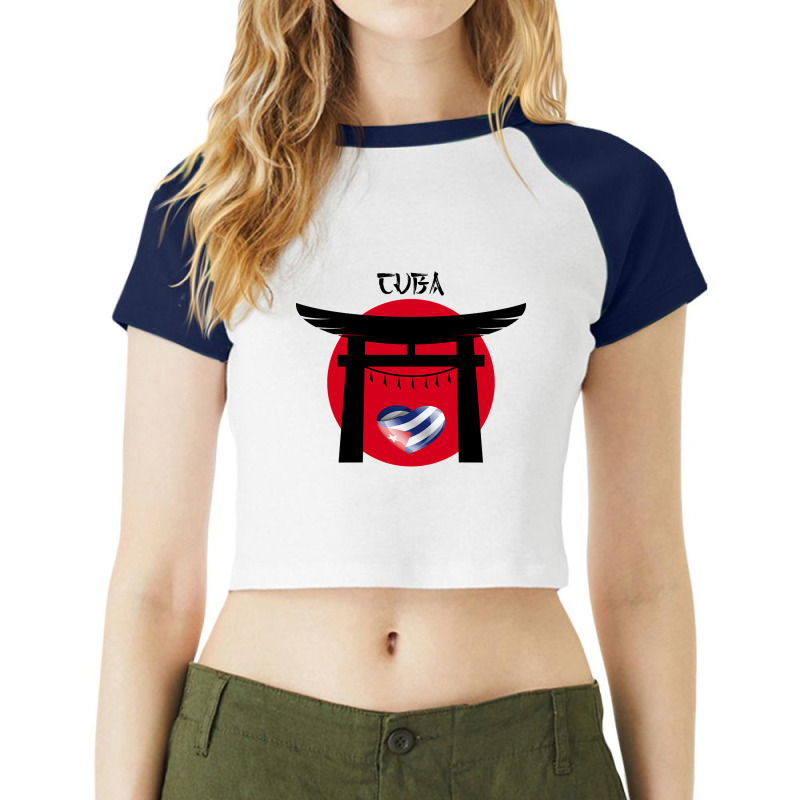 The Team Of Cuba In Tokyo Raglan Crop Top by femalesbaubles | Artistshot