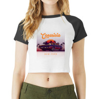 Canastota New York Retro Vintage 80s 90s Muscle Cars Retrowave Aesthet Raglan Crop Top | Artistshot