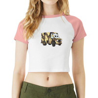 Military Sand Mini Van Cartoon Raglan Crop Top | Artistshot