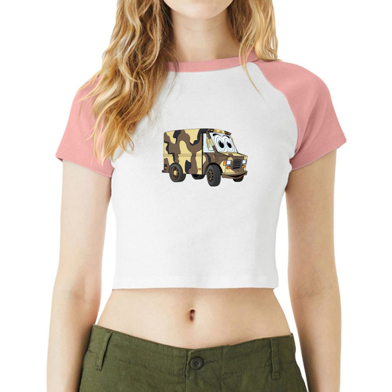 Military Sand Mini Van Cartoon Raglan Crop Top by saterseim | Artistshot