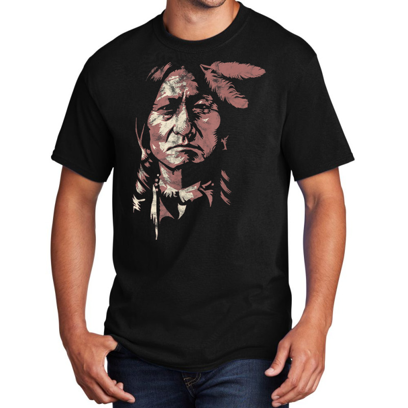 Sitting Bull Native American Chief Indian Warrior Men Women Basic T-shirt | Artistshot