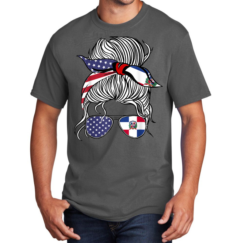 American Dominican Republic Patriot Flag Women Girl Grown T Shirt Basic T-shirt by hustonfkobar3 | Artistshot