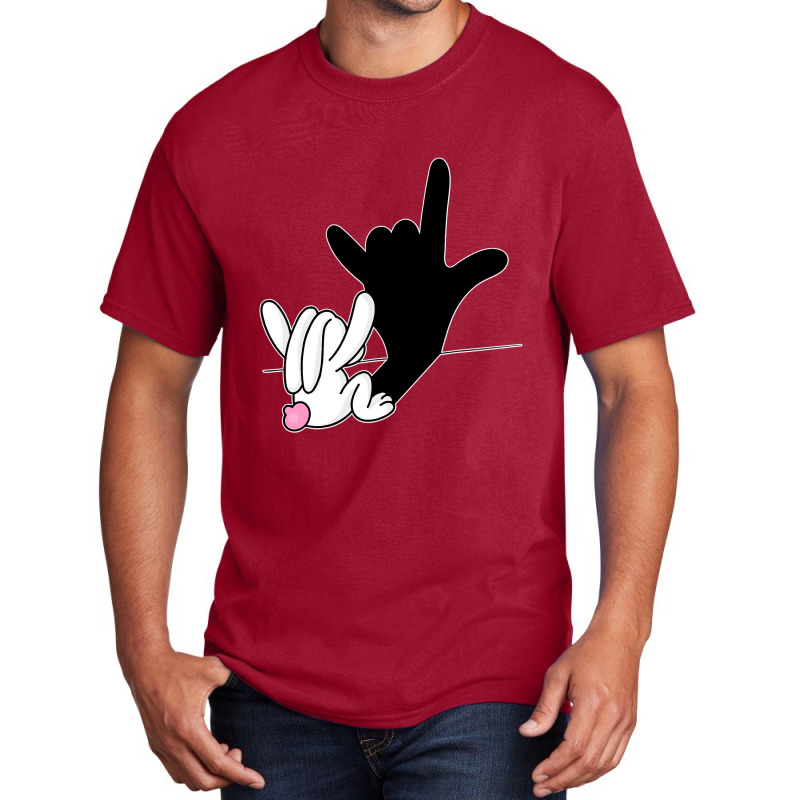 Bunny Reflection I Love You Hand Sign Language Asl Easter T Shirt Basic T-shirt by bakien89 | Artistshot