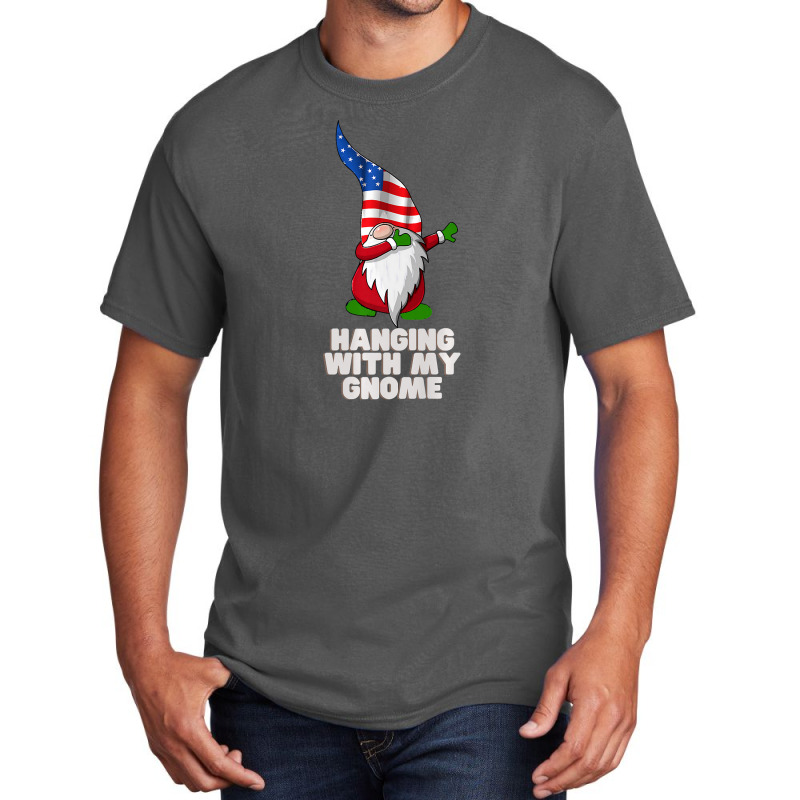 Hanging With My Gnome Garden Dabbing Gnome American Usa Flag Premium T Basic T-shirt | Artistshot