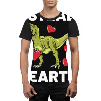 Boys Valentines Day Kids I Steal Hearts Dinosaur T Graphic T-shirt | Artistshot