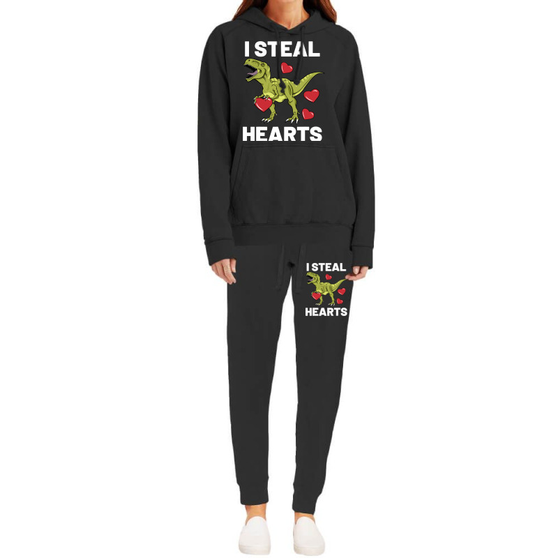 Boys Valentines Day Kids I Steal Hearts Dinosaur T Hoodie & Jogger Set | Artistshot