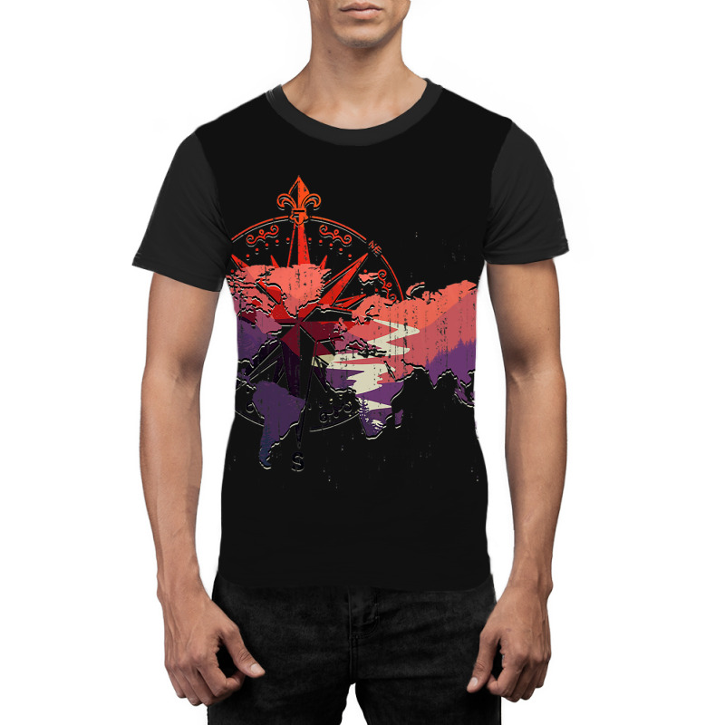 Compass Traveling Traveler Country Globe World Map Graphic T-shirt | Artistshot