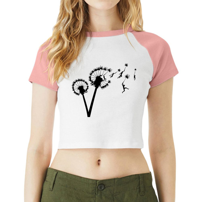 Dandelion Sky Travel Cool Raglan Crop Top by hivilu | Artistshot