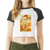 Alphonse Mucha   Art Raglan Crop Top | Artistshot