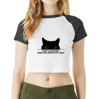 Dont Go Outside There Are People Out There Raglan Crop Top | Artistshot