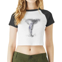 Tornado Hurricane Lightning Bolt Storm Cloud Strikes Sky Raglan Crop Top | Artistshot