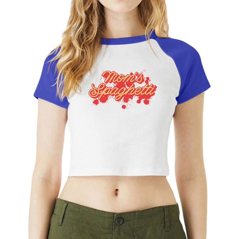 Mom's Spaghetti Meatballs Tomato Sauce Mother's Day Mommy Pullover Hoo Raglan Crop Top by cm-arts | Artistshot