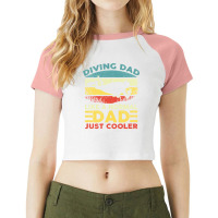 Diver Scuba Dad Like A Normal Dad Just Cooler Vintage Diving Dad Fathe Raglan Crop Top | Artistshot