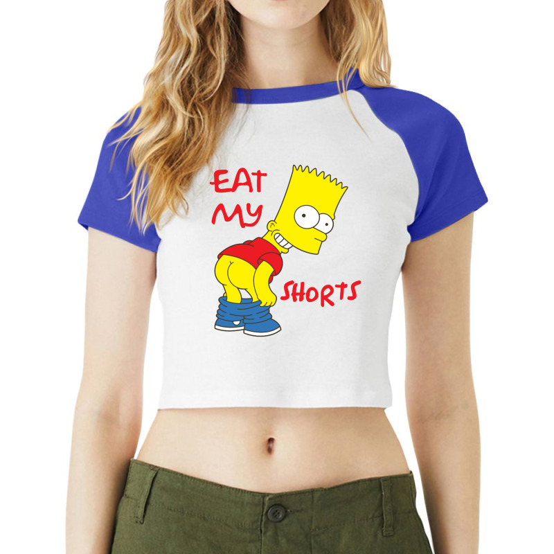 Eat My Shorts Raglan Crop Top by ninakarina | Artistshot