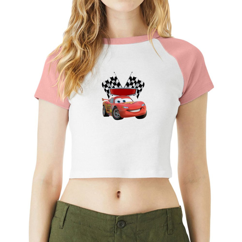 Flag Car Red Raglan Crop Top by cm-arts | Artistshot