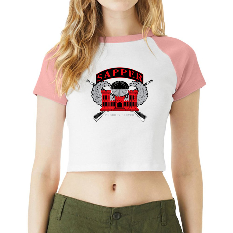 Us Army Combat Engineers Sapper Raglan Crop Top by DevynGiorgio | Artistshot