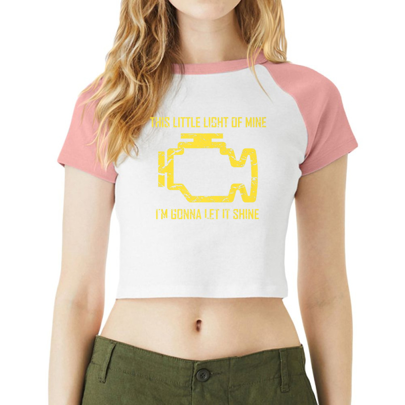 This Little Light Of Mine  Check Engine Light  Copy Raglan Crop Top by MelanieKathleen | Artistshot