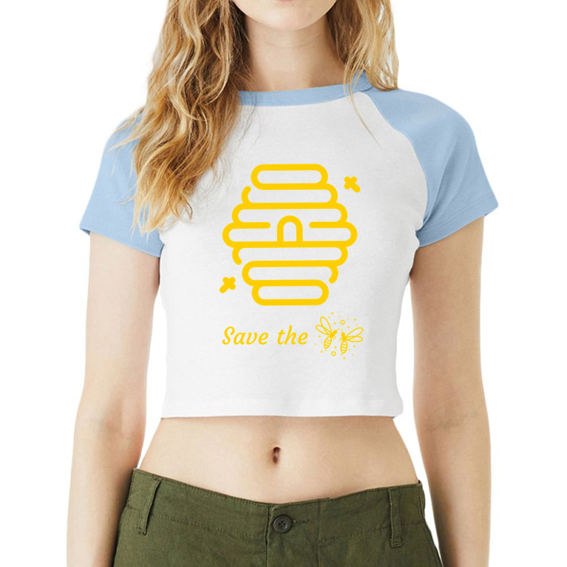 Save The Bees Raglan Crop Top | Artistshot