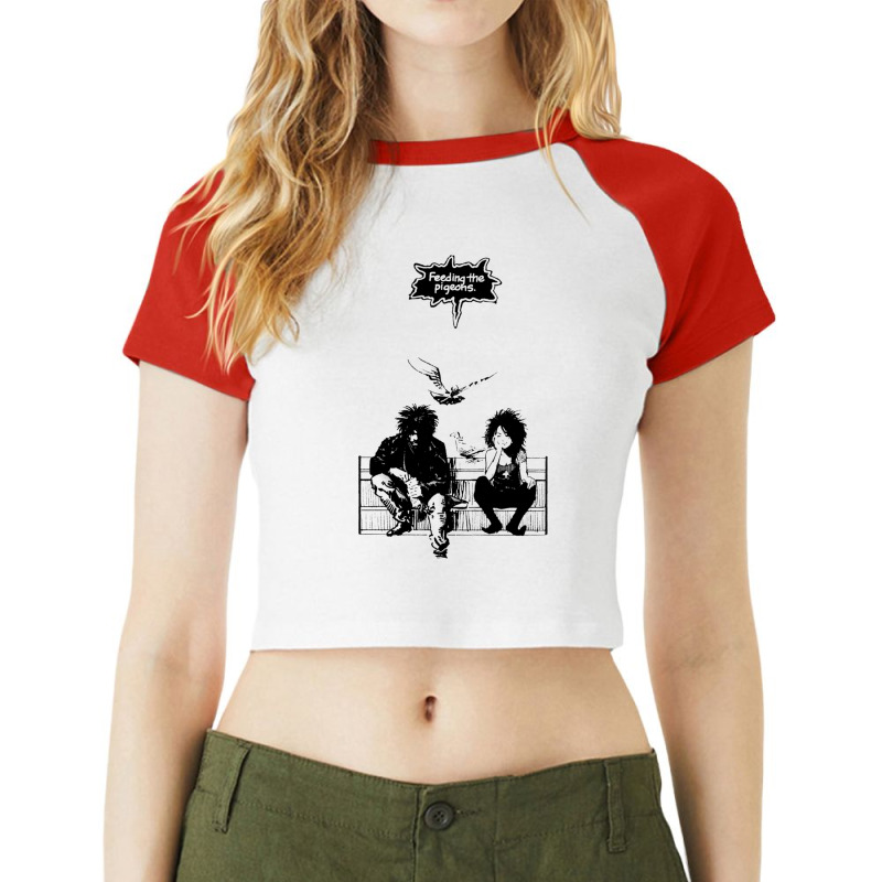 Feeding The Pigeons  (black) Raglan Crop Top by STEVERAMER | Artistshot