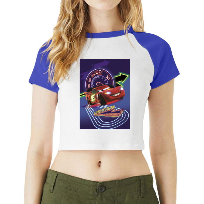 Lightning Mcqueen Raglan Crop Top by cm-arts | Artistshot