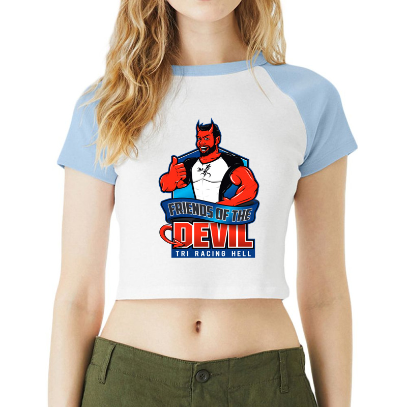 Friends Of The Devil Raglan Crop Top by cm-arts | Artistshot