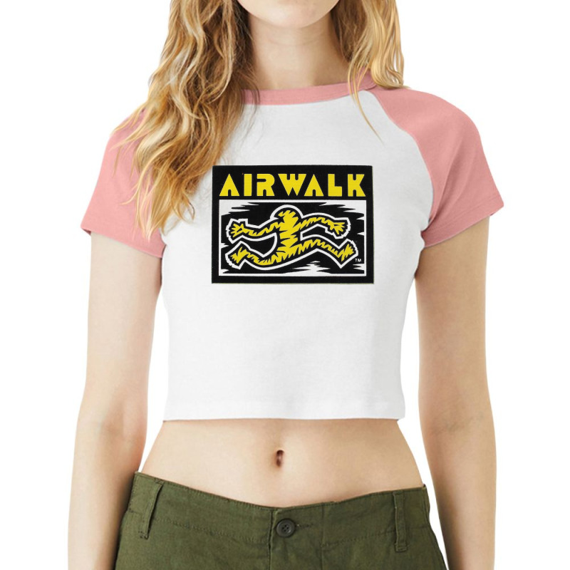 Running Man Airwalk Shoes Skateboard Design. Classic Raglan Crop Top by SamaraMcCullou | Artistshot