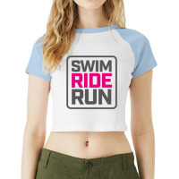 Swimriderun  Pink Raglan Crop Top | Artistshot