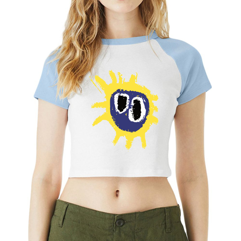 Screamadelica Primal Essential Raglan Crop Top by SamaraMcCullou | Artistshot