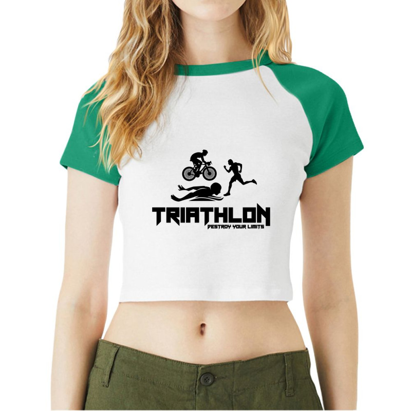 Triathlon Raglan Crop Top by cm-arts | Artistshot