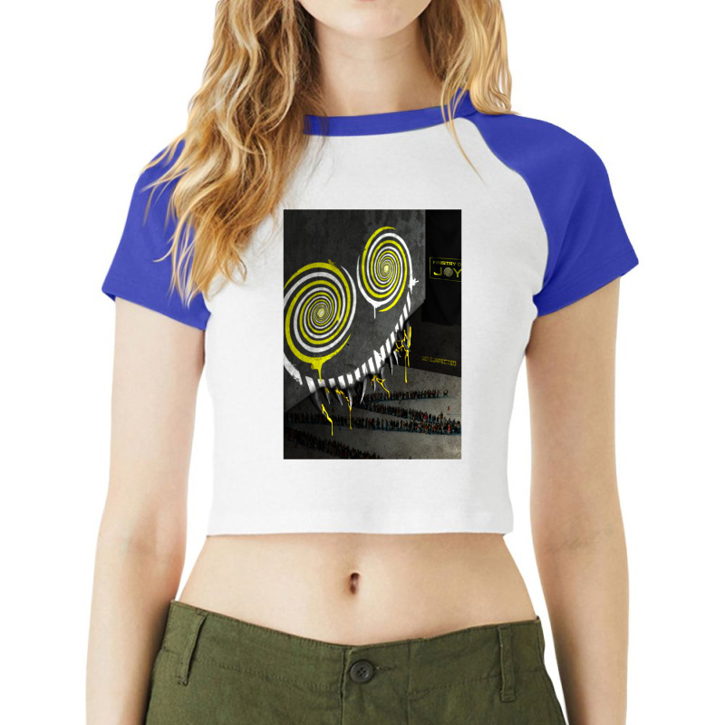 The Smiler Alton Towers Ministry Of Joy Have Taken Over The World Clas Raglan Crop Top by cm-arts | Artistshot