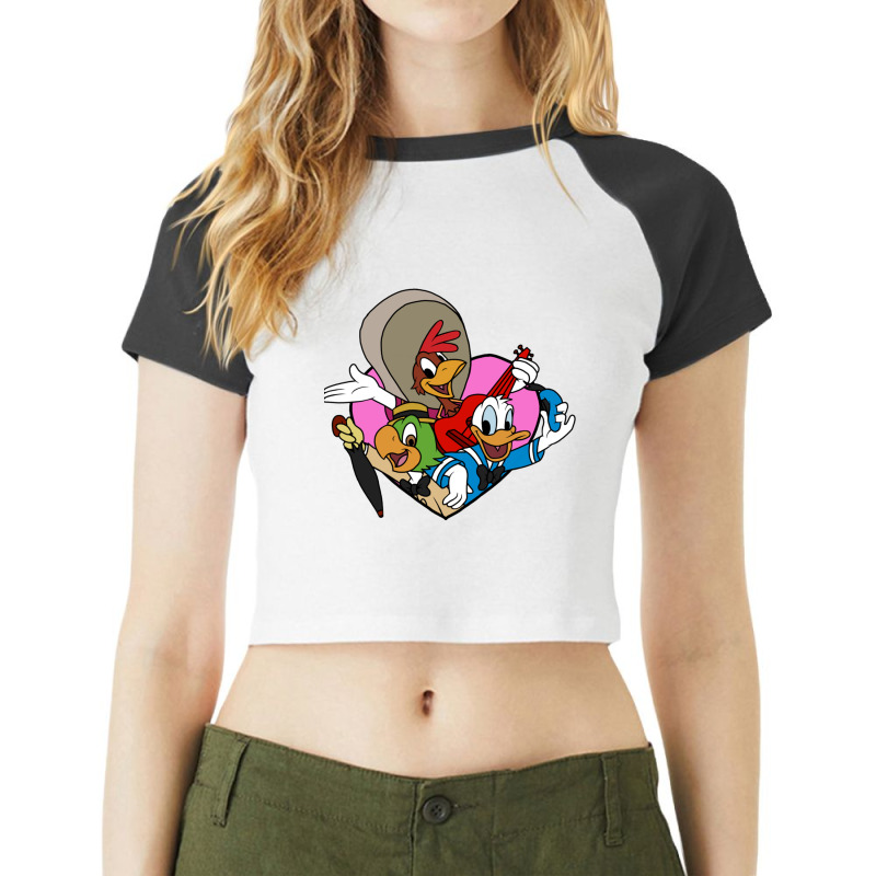 Three Caballeros Love Raglan Crop Top by cm-arts | Artistshot