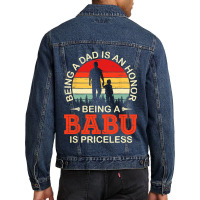 Being A Dad Is An Honor Being A Babu Is Priceless  Men Denim Jacket | Artistshot