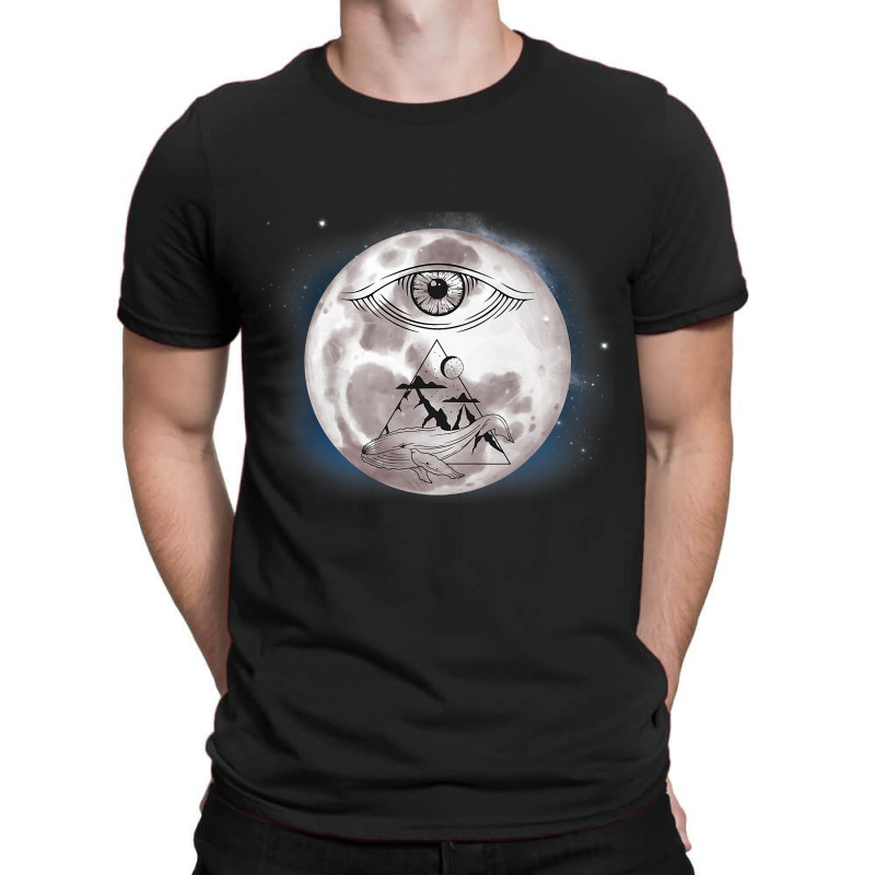 Celestial Eye Mystical Pyramid Whale Esoteric Moon T-shirt | Artistshot