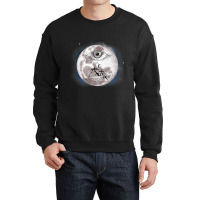 Celestial Eye Mystical Pyramid Whale Esoteric Moon Crewneck Sweatshirt | Artistshot