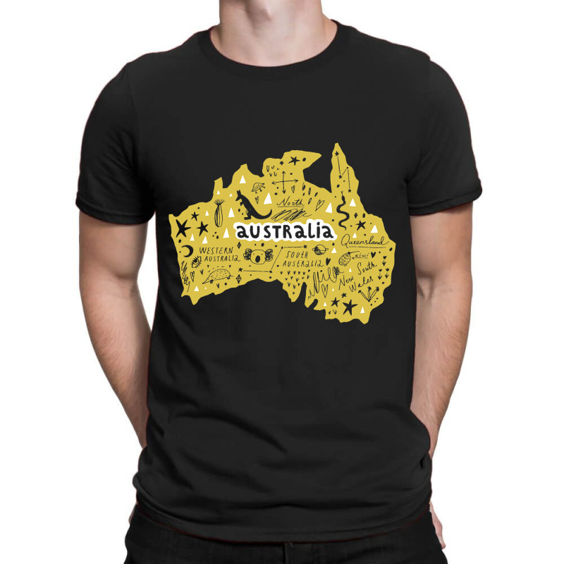 Australia Wales South West Country Map Kangaroo Is T-Shirt by NeirlLowry | Artistshot