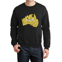 Australia Wales South West Country Map Kangaroo Is Crewneck Sweatshirt | Artistshot