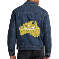 Australia Wales South West Country Map Kangaroo Is Men Denim Jacket | Artistshot