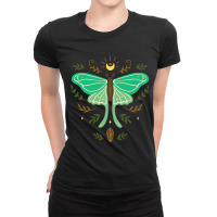 Celestial Luna Moth Boho Butterfly Moon Botanical  Ladies Fitted T-shirt | Artistshot