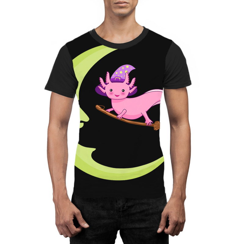 Axolotl Witch Moon Halloween Tee Graphic T-shirt | Artistshot