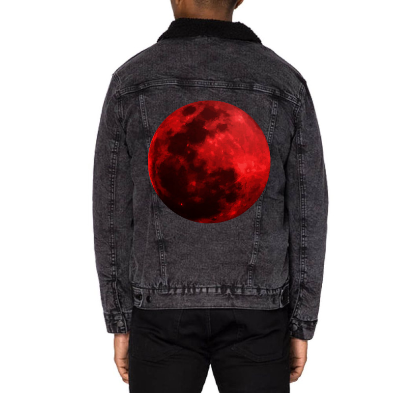 Blood Moon Shirt Realistic Red Bloody Luna Outer S Unisex Sherpa-lined Denim Jacket | Artistshot