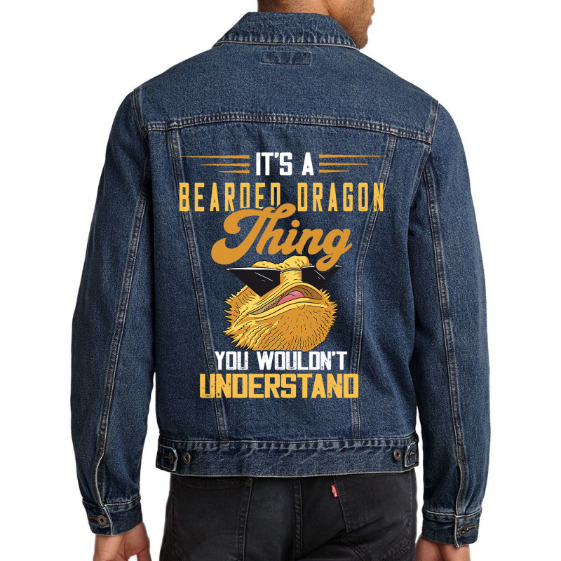 Bearded Dragon Thing Tiny Dinosaur Reptile Lover L Men Denim Jacket | Artistshot